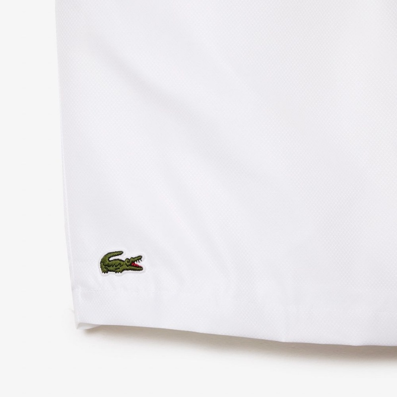 Men's Lacoste Sport Tennis Solid Diamond Weave Shorts White | WAU271903