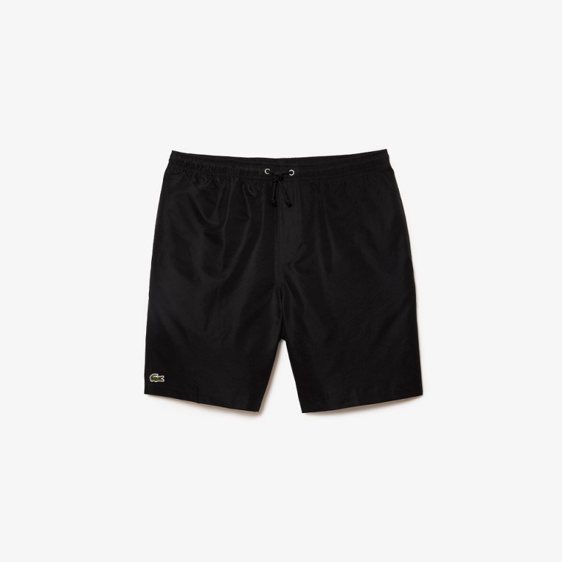 Men's Lacoste Sport Tennis Solid Diamond Weave Shorts Black | AWP248671