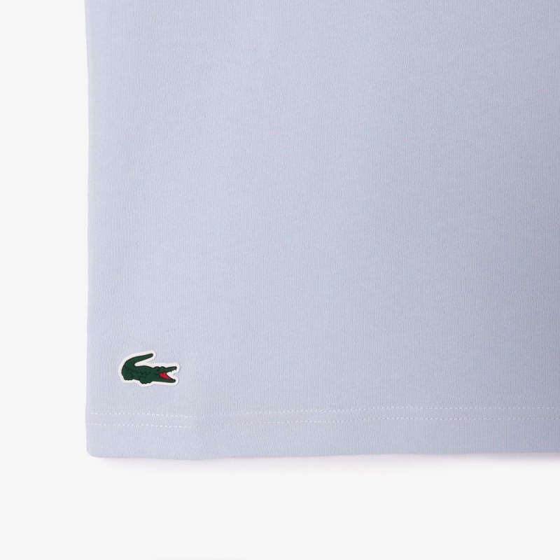 Men's Lacoste Sport Ultra-Dry Croc Print T-Shirt Light Blue Green White | GLF319026