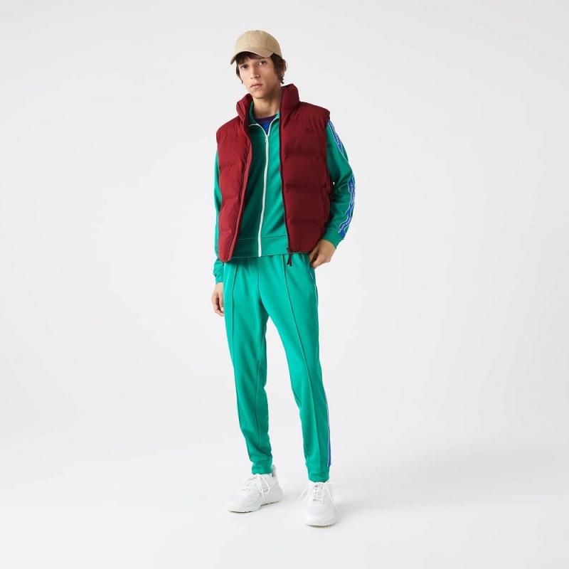 Men's Lacoste Stowable Hood Vest Bordeaux | OQA461809