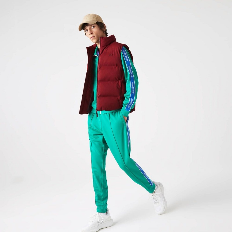 Men's Lacoste Stowable Hood Vest Bordeaux | OQA461809