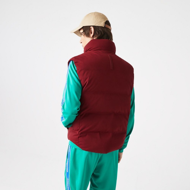 Men's Lacoste Stowable Hood Vest Bordeaux | OQA461809