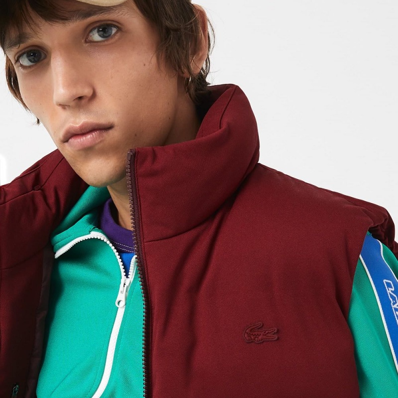 Men's Lacoste Stowable Hood Vest Bordeaux | OQA461809