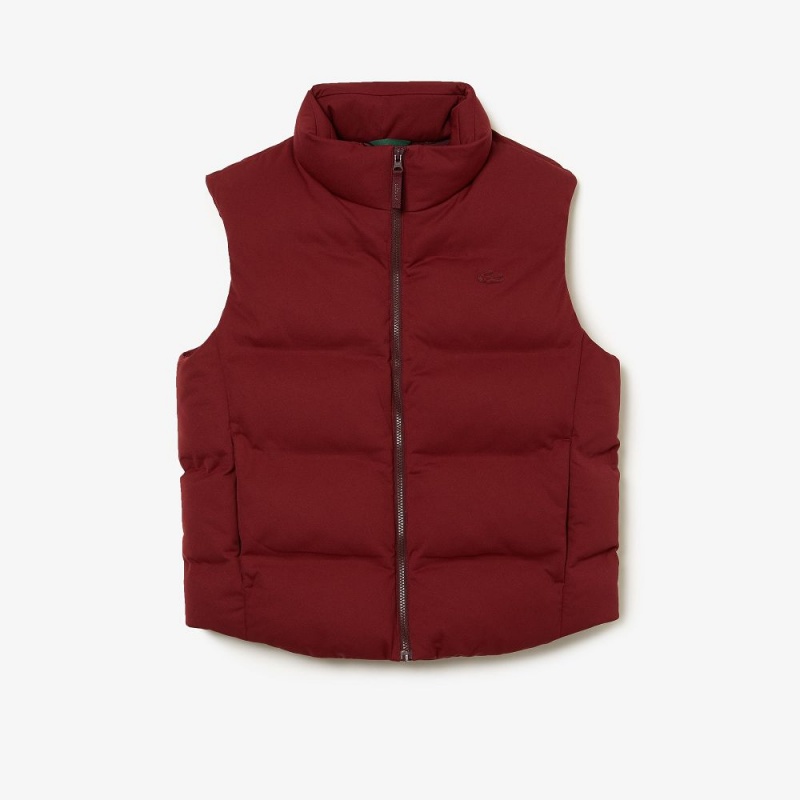 Men's Lacoste Stowable Hood Vest Bordeaux | OQA461809