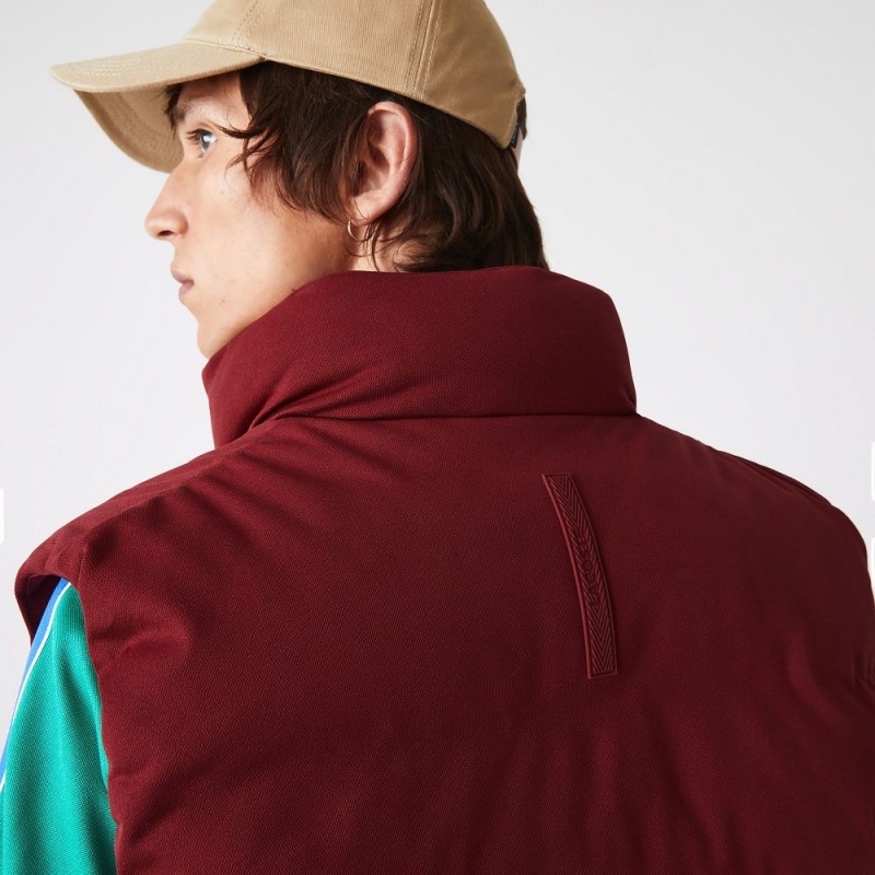 Men's Lacoste Stowable Hood Vest Bordeaux | OQA461809