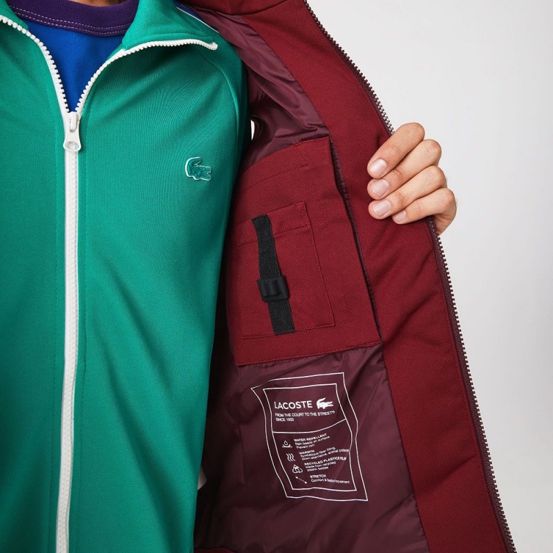 Men's Lacoste Stowable Hood Vest Bordeaux | OQA461809