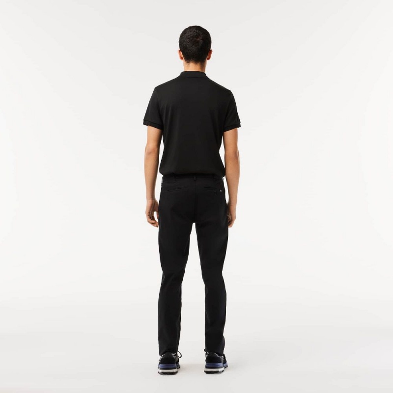 Men's Lacoste Stretch Cotton Slim Fit Pants Black | RPB380472