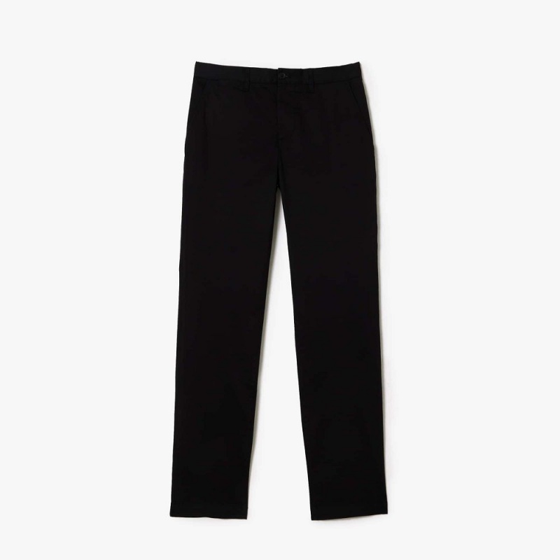 Men's Lacoste Stretch Cotton Slim Fit Pants Black | RPB380472