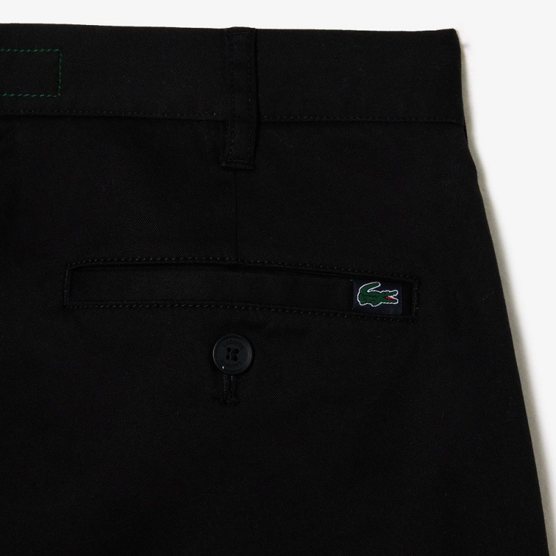 Men's Lacoste Stretch Cotton Slim Fit Pants Black | RPB380472