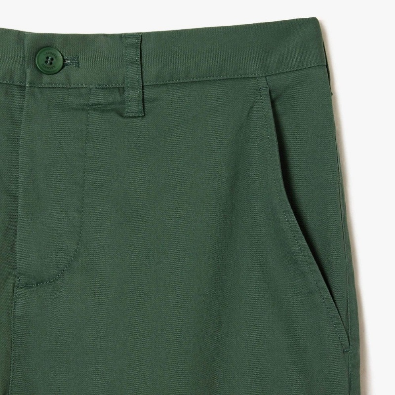 Men's Lacoste Stretch Cotton Slim Fit Pants Dark Green | CYJ138726