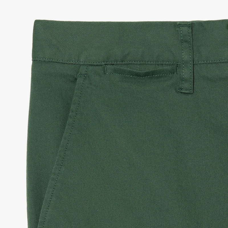 Men's Lacoste Stretch Cotton Slim Fit Pants Dark Green | CYJ138726