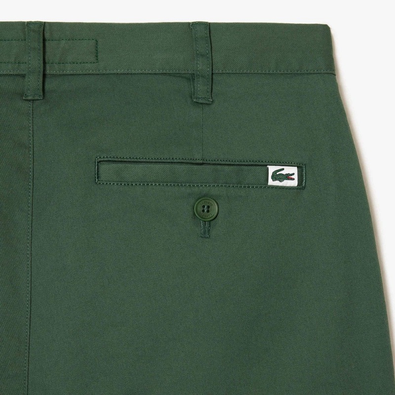 Men's Lacoste Stretch Cotton Slim Fit Pants Dark Green | CYJ138726