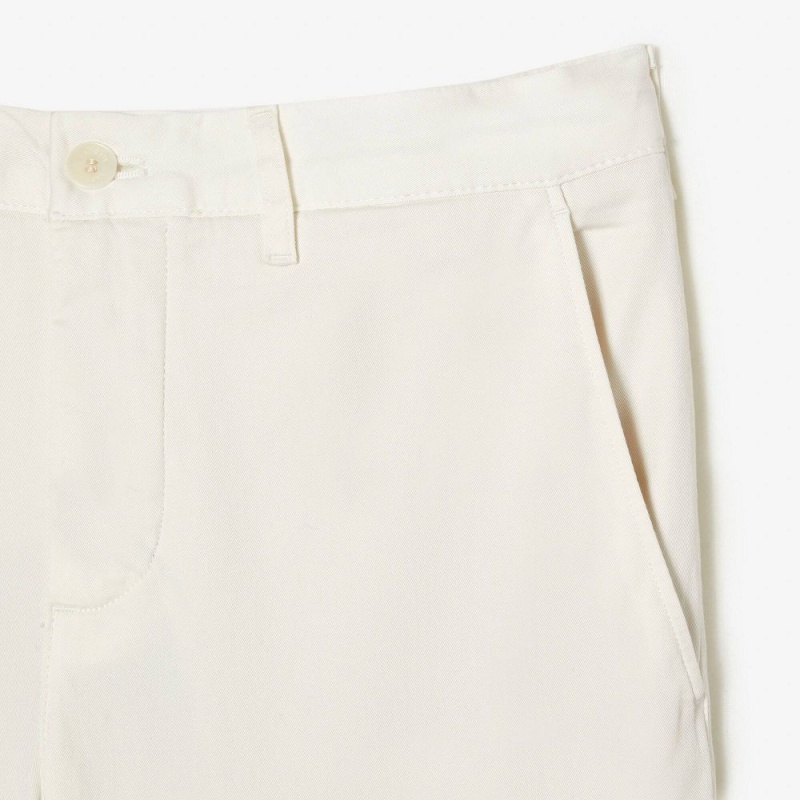 Men's Lacoste Stretch Cotton Slim Fit Pants White | ZLY615390