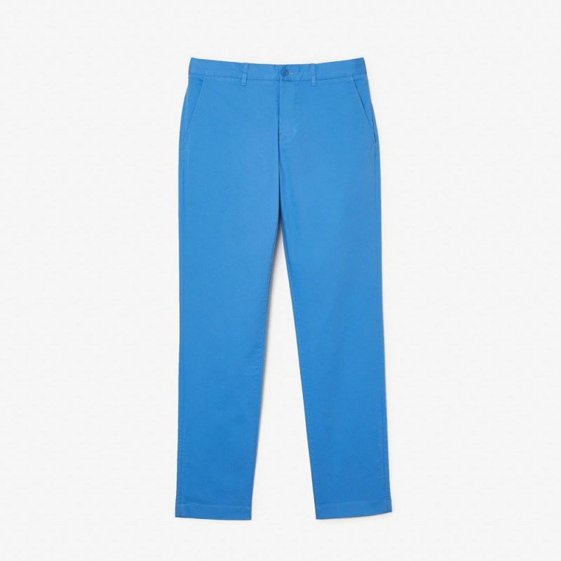 Men's Lacoste Stretch Cotton Slim Fit Pants Ethereal blue | PFV135760