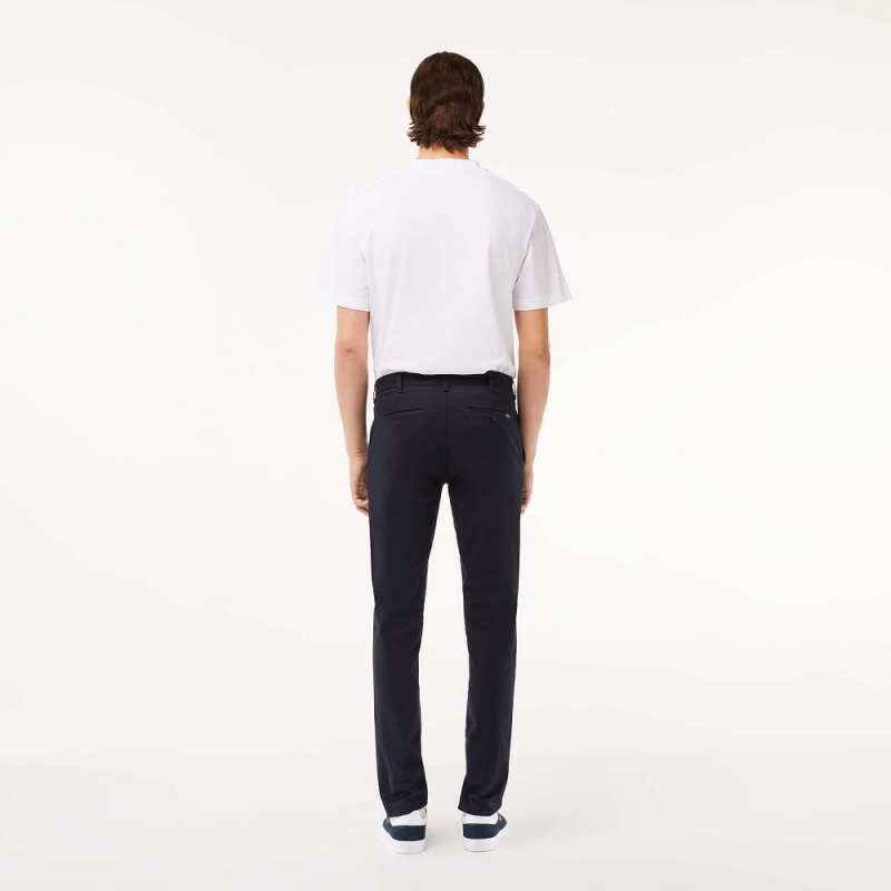 Men's Lacoste Stretch Cotton Slim Fit Pants Abysm blue | ECN573102