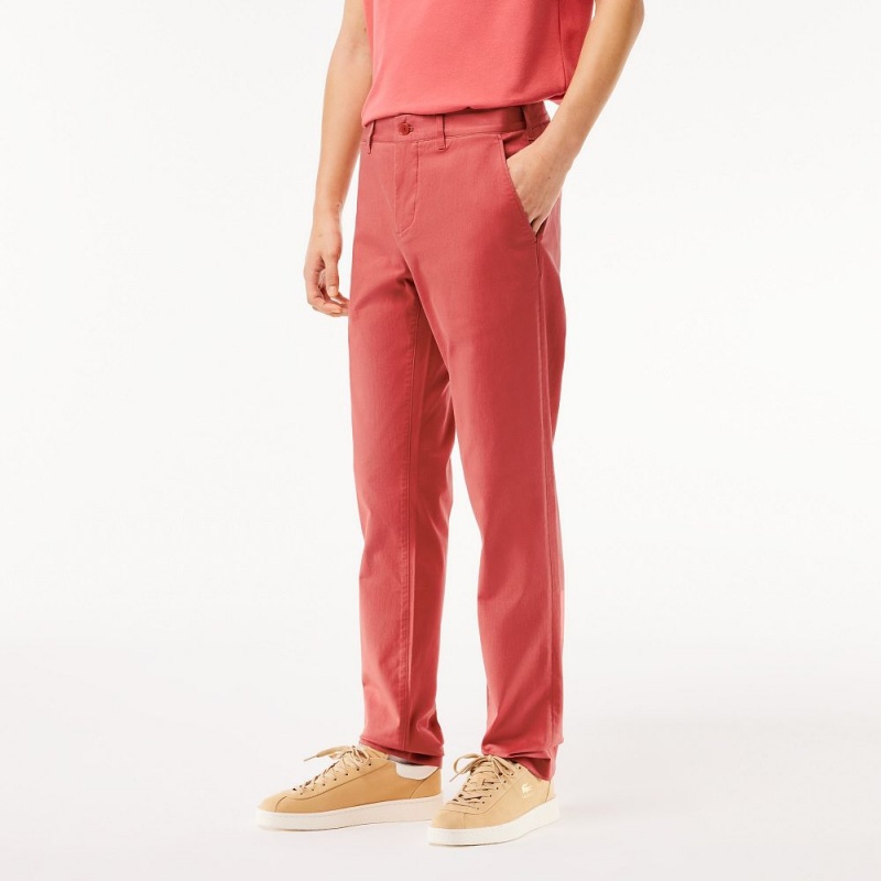 Men's Lacoste Stretch Cotton Slim Fit Pants Pink | SVP643859