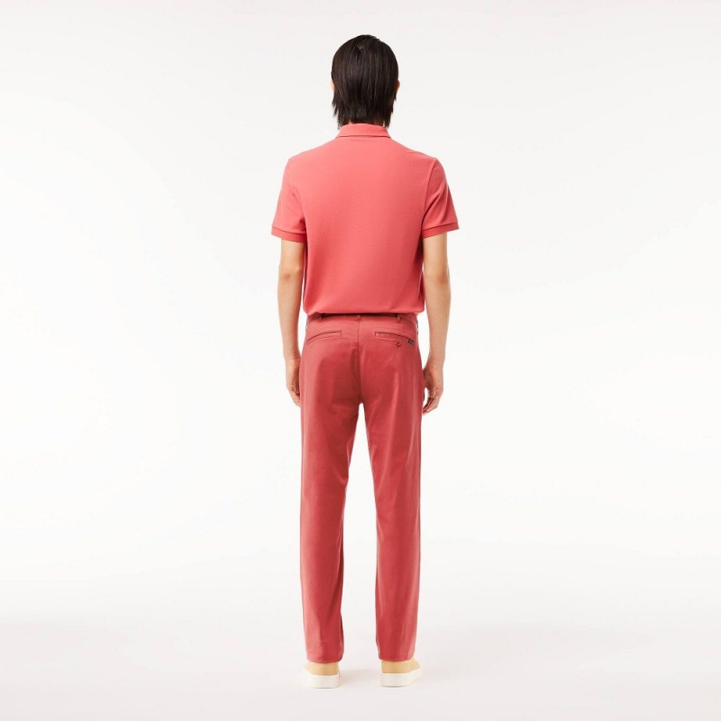 Men's Lacoste Stretch Cotton Slim Fit Pants Pink | SVP643859