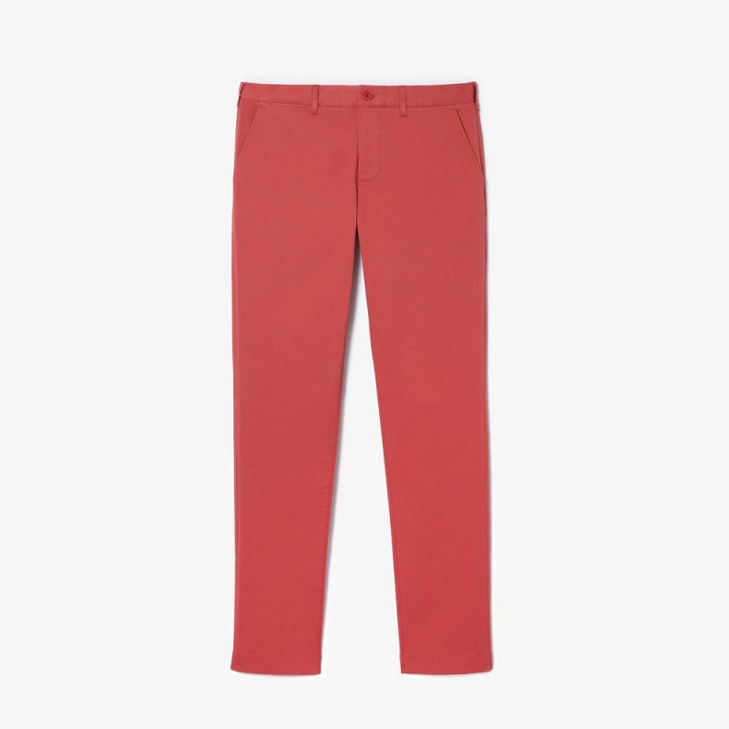 Men's Lacoste Stretch Cotton Slim Fit Pants Pink | SVP643859