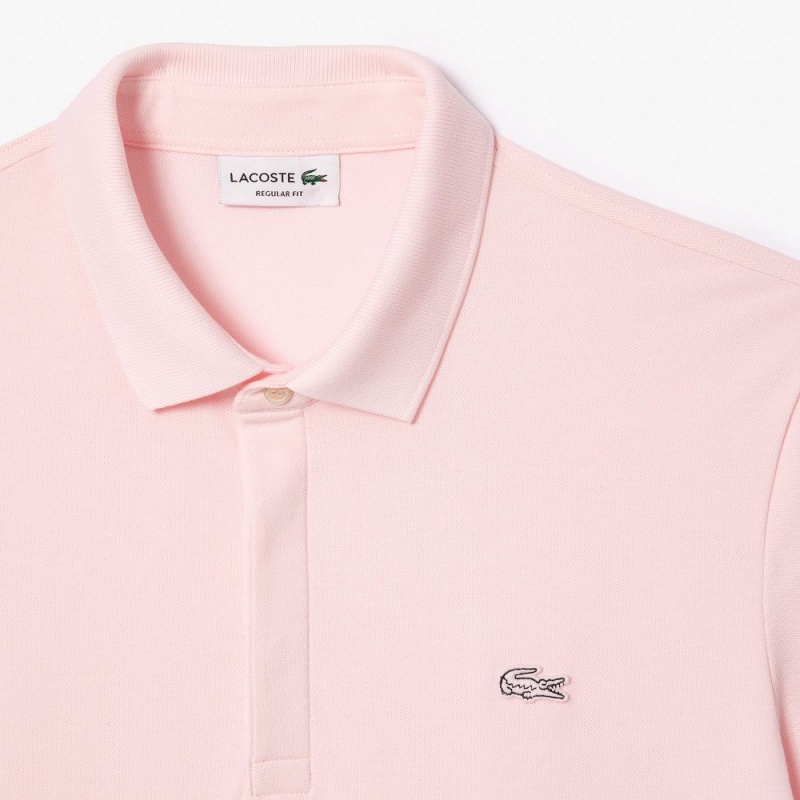 Men's Lacoste Stretch Cotton Smart Paris Polo Shirts Light Pink | WZM750312