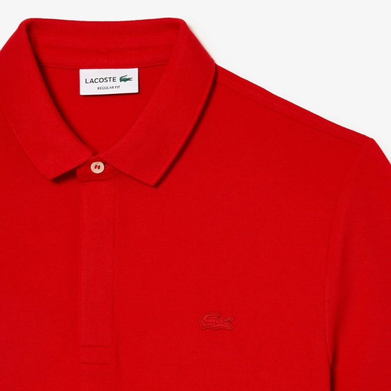 Men's Lacoste Stretch Cotton Smart Paris Polo Shirts Red | ZBK985403