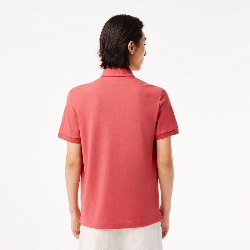 Men's Lacoste Stretch Cotton Smart Paris Polo Shirts Pink | NYX712906