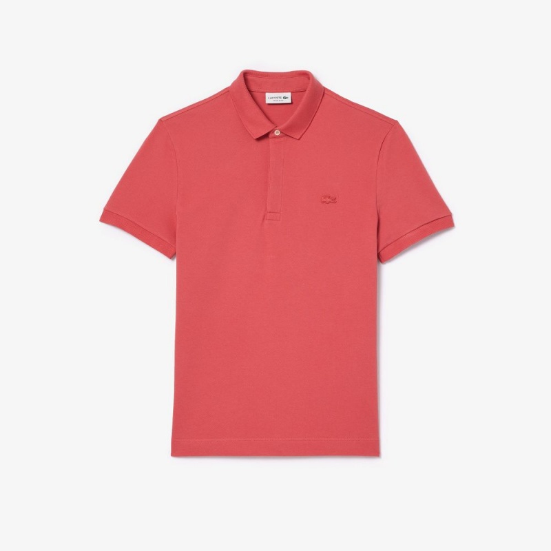 Men's Lacoste Stretch Cotton Smart Paris Polo Shirts Pink | NYX712906