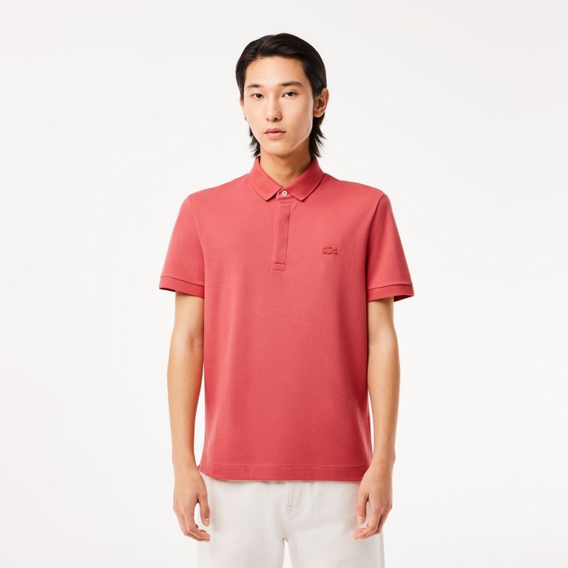 Men\'s Lacoste Stretch Cotton Smart Paris Polo Shirts Pink | NYX712906