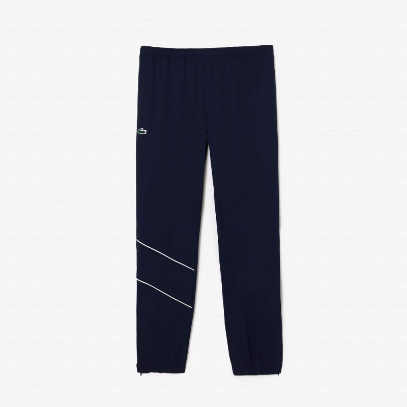 Men's Lacoste Stretch Fabric Tennis Tracksuits Navy Blue Blue White | ZHF127684