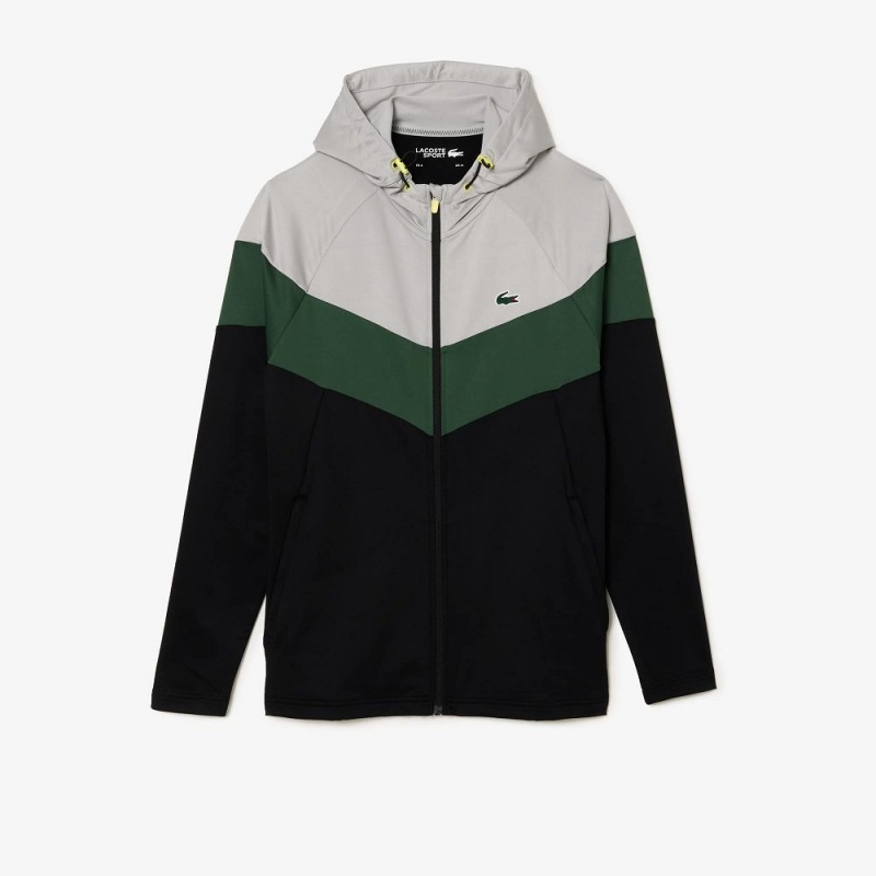 Men's Lacoste Stretch Sweatshirt Grey Dark Green Black | TDA576319