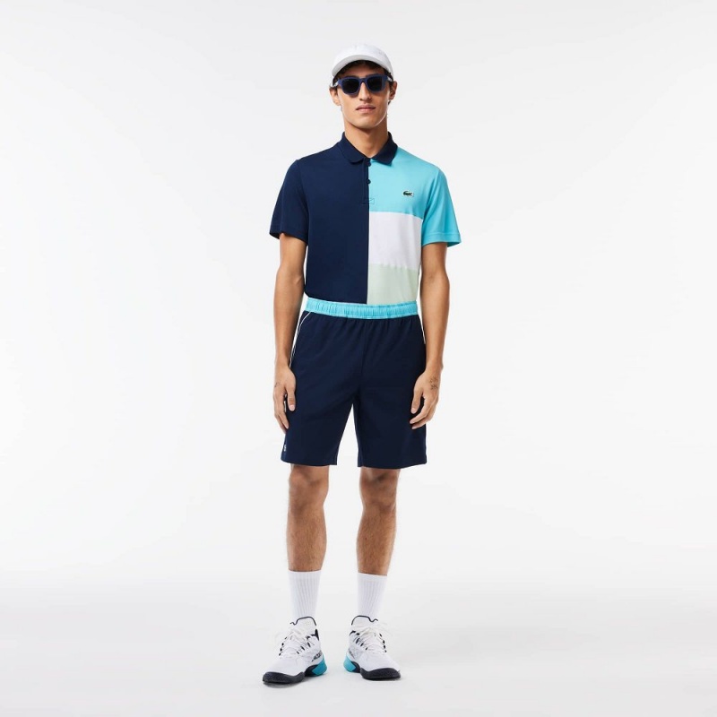 Men's Lacoste Stretch Tennis Shorts Navy Blue Blue | NSP350718