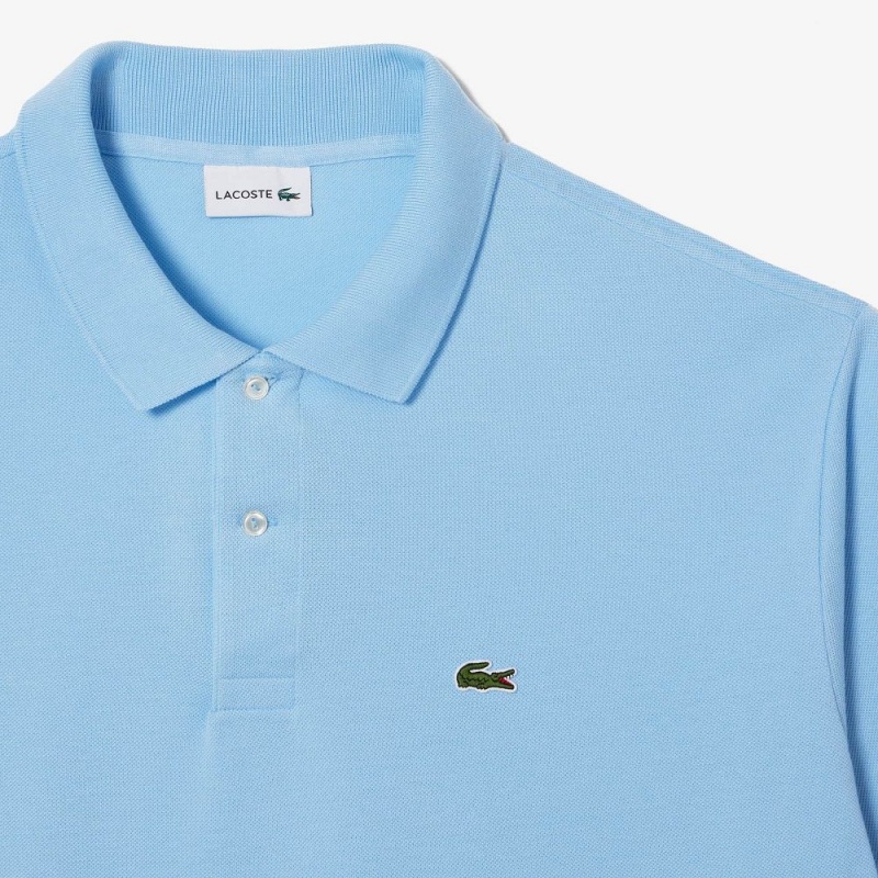 Men's Lacoste Tall Fit Cotton Petit Piqué Polo Shirts Pastel blue | YIF369042