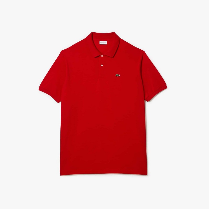 Men's Lacoste Tall Fit Cotton Petit Piqué Polo Shirts Red | PSH574920