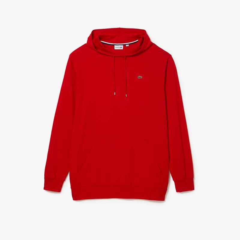 Men's Lacoste Tall Fit Hooded T-Shirt Red | JZY702185