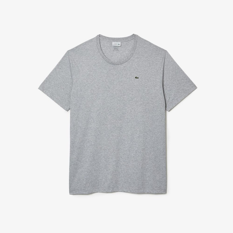 Men's Lacoste Tall Fit Pima Cotton Jersey T-Shirt Grey Chine | ILO017358