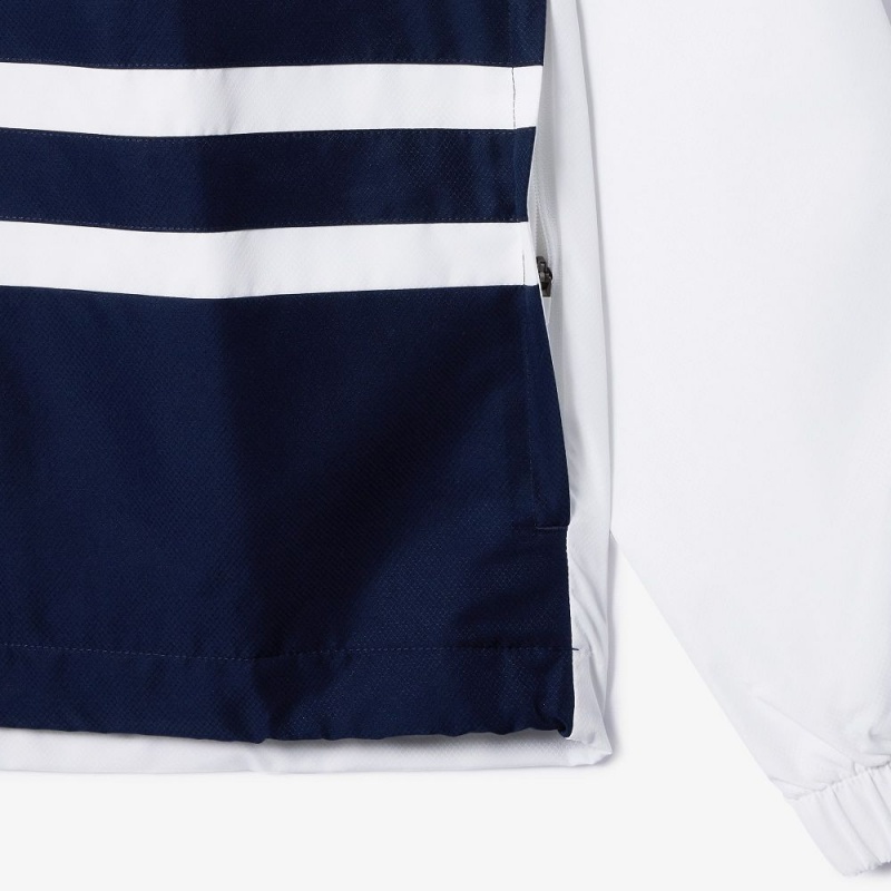 Men's Lacoste Tennis Colorblock Tracksuits White Navy Blue White | ZDC286195