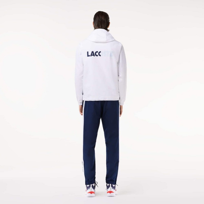 Men's Lacoste Tennis Colorblock Tracksuits White Navy Blue White | ZDC286195