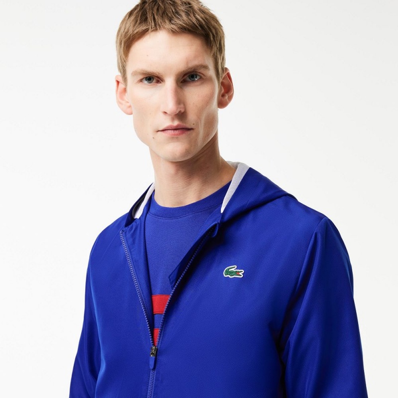 Men's Lacoste Tennis Colorblock Tracksuits Navy Blue Bordeaux White | WRT786943