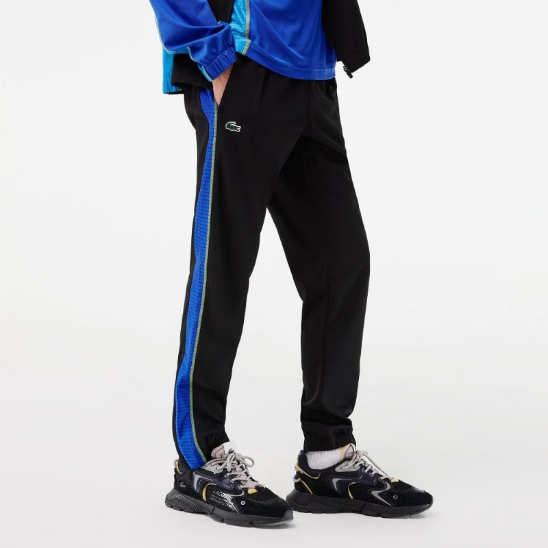 Men's Lacoste Tennis High-Neck Tracksuits Black Blue Yellow | OKE096153