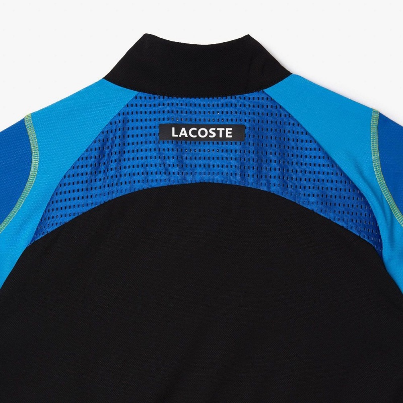 Men's Lacoste Tennis High-Neck Tracksuits Black Blue Yellow | OKE096153