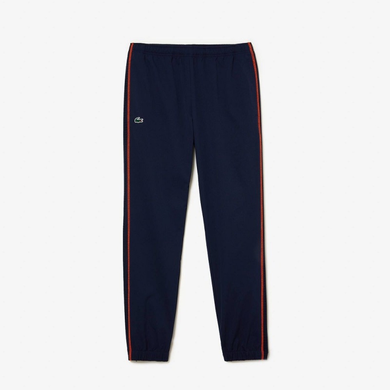 Men's Lacoste Tennis High-Neck Tracksuits Navy Blue Orange | HZG291073