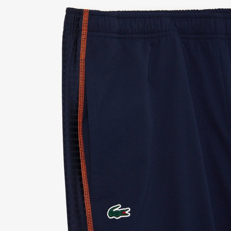 Men's Lacoste Tennis High-Neck Tracksuits Navy Blue Orange | HZG291073