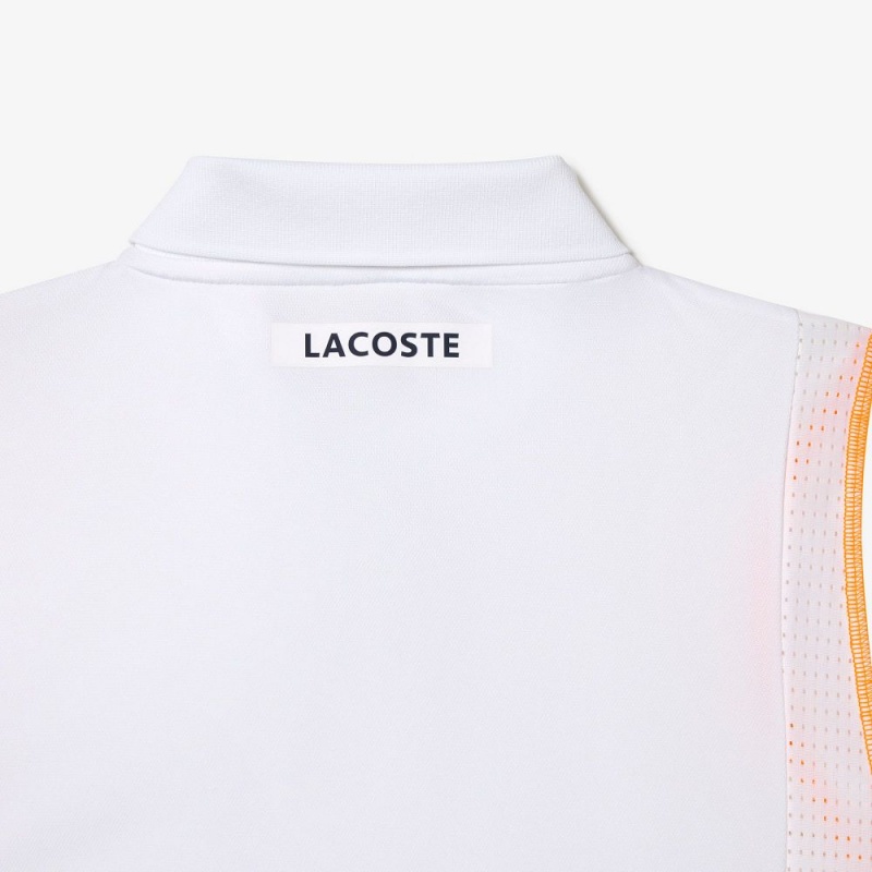 Men's Lacoste Tennis Polo Shirts White Orange | IYQ450381