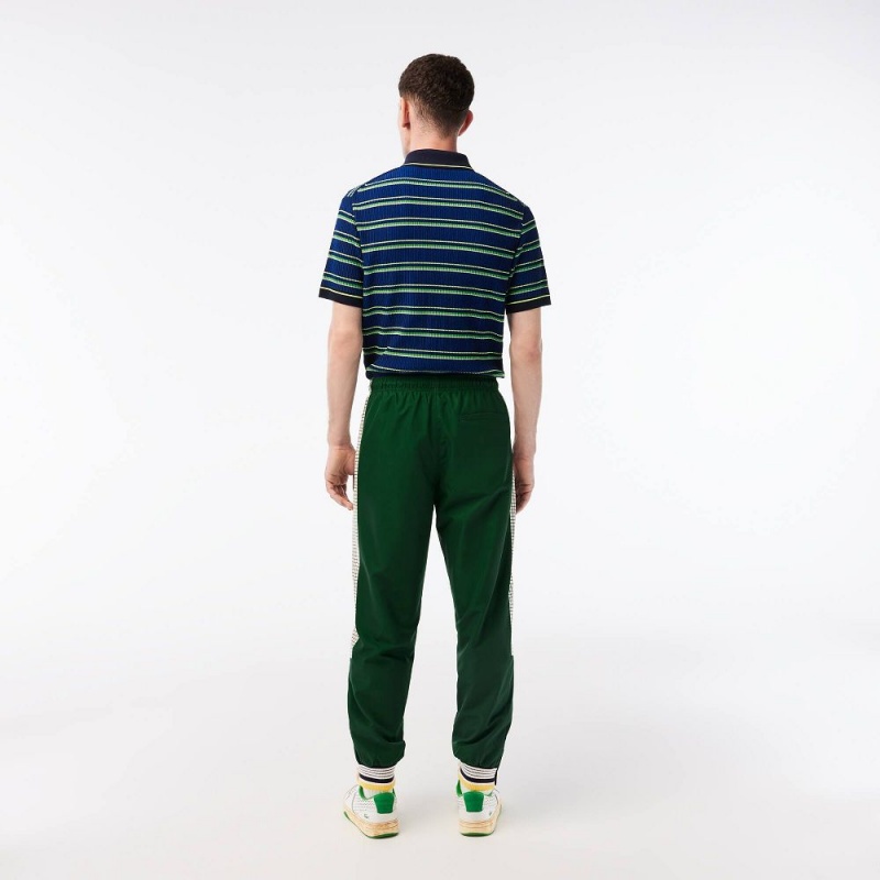 Men's Lacoste Tennis Print Joggers Green White | FIH549180