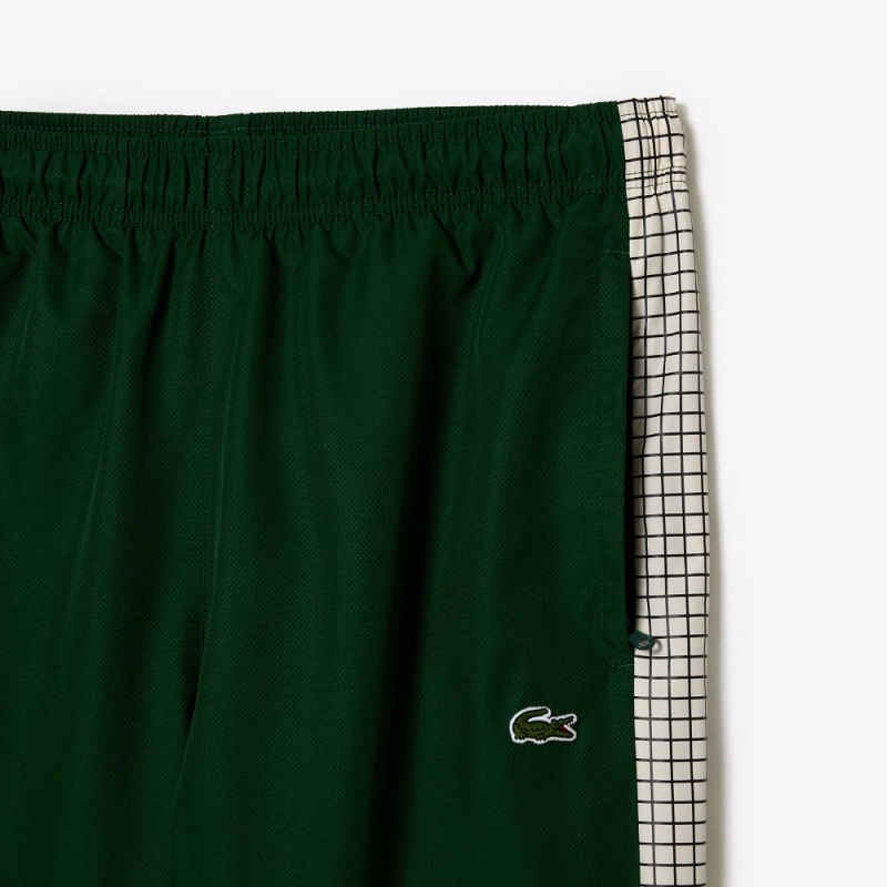 Men's Lacoste Tennis Print Joggers Green White | FIH549180