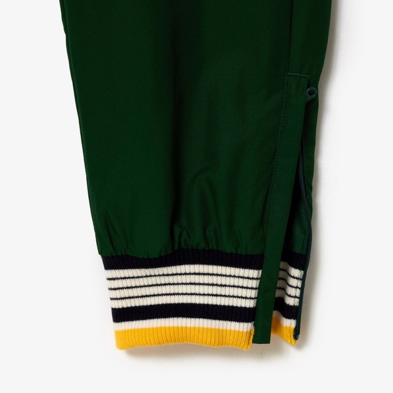 Men's Lacoste Tennis Print Joggers Green White | FIH549180