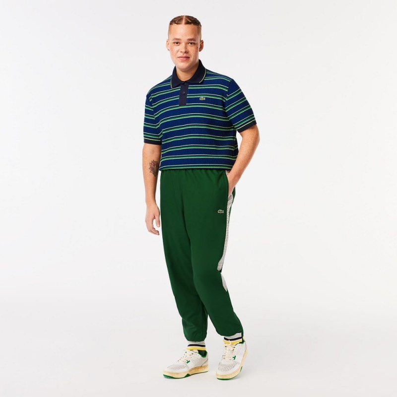 Men's Lacoste Tennis Print Joggers Green White | FIH549180