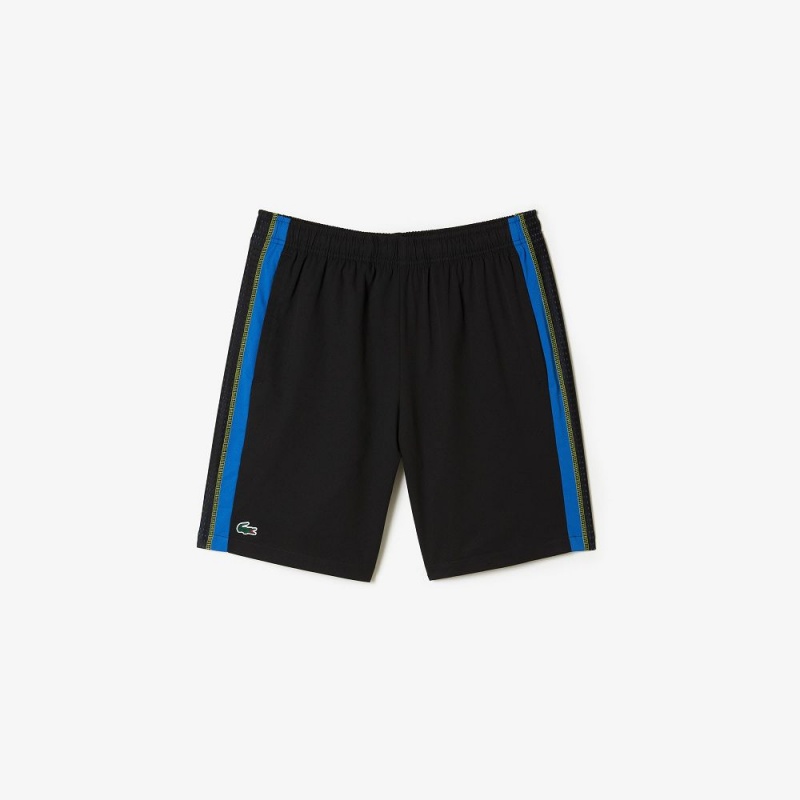 Men's Lacoste Tennis Shorts Black Blue Yellow | JZG703615