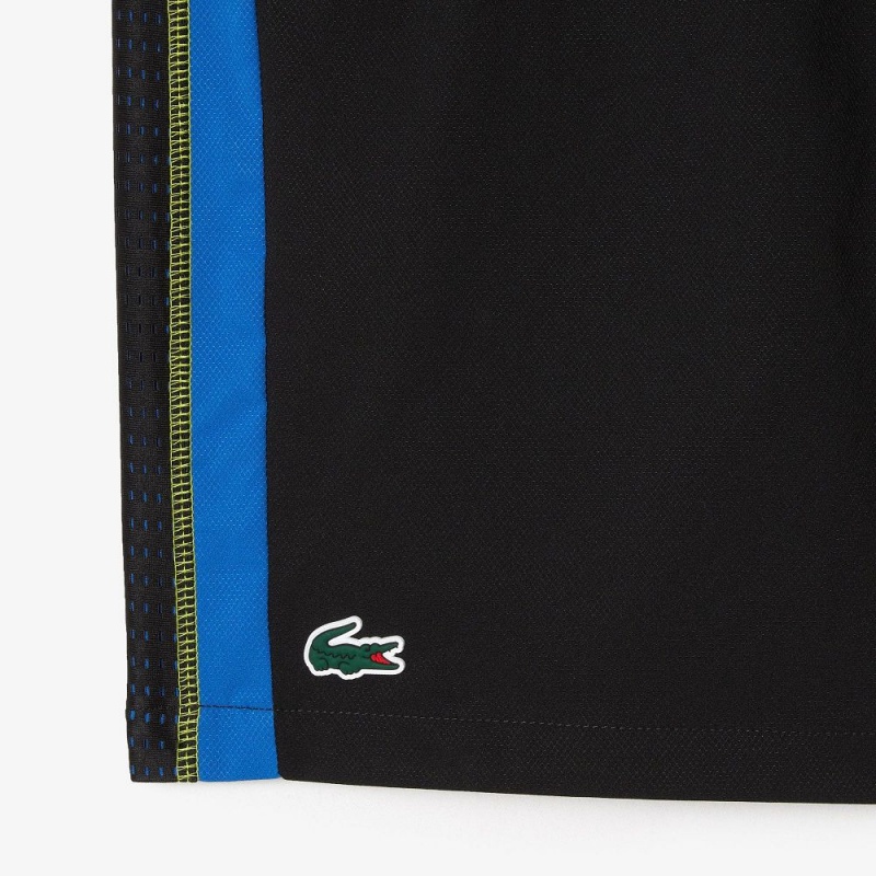 Men's Lacoste Tennis Shorts Black Blue Yellow | JZG703615