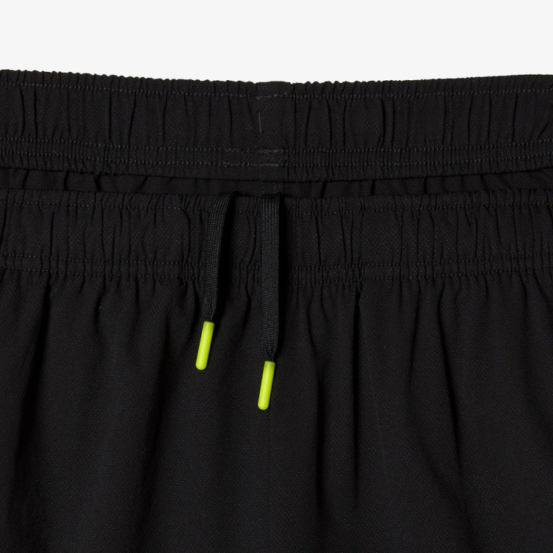 Men's Lacoste Tennis Shorts Black Blue Yellow | JZG703615