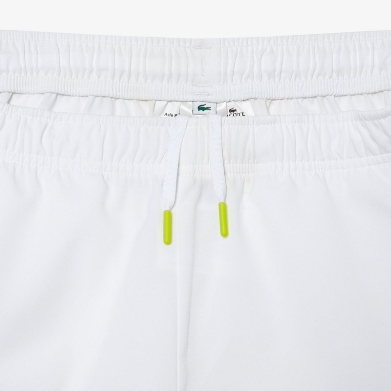 Men's Lacoste Tennis Shorts White Green Yellow | YVP346290